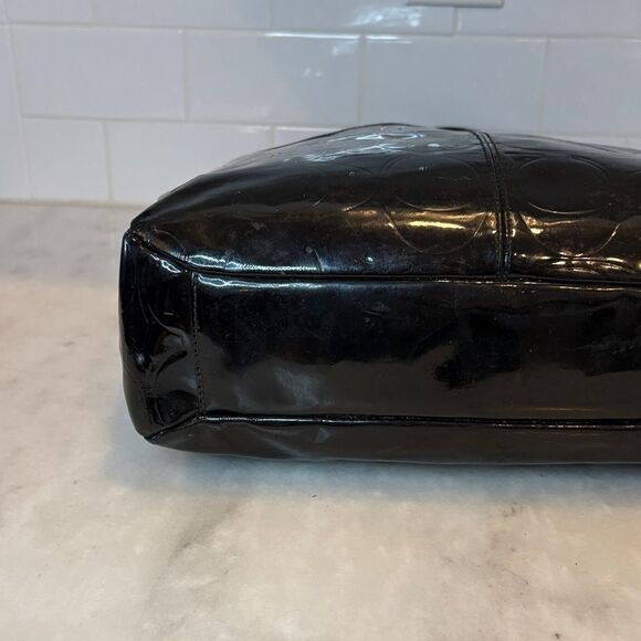 Coach Bag Purse Handbag High Gloss Patent Leather EW Shopper Tote Bag - Picture 9 of 16